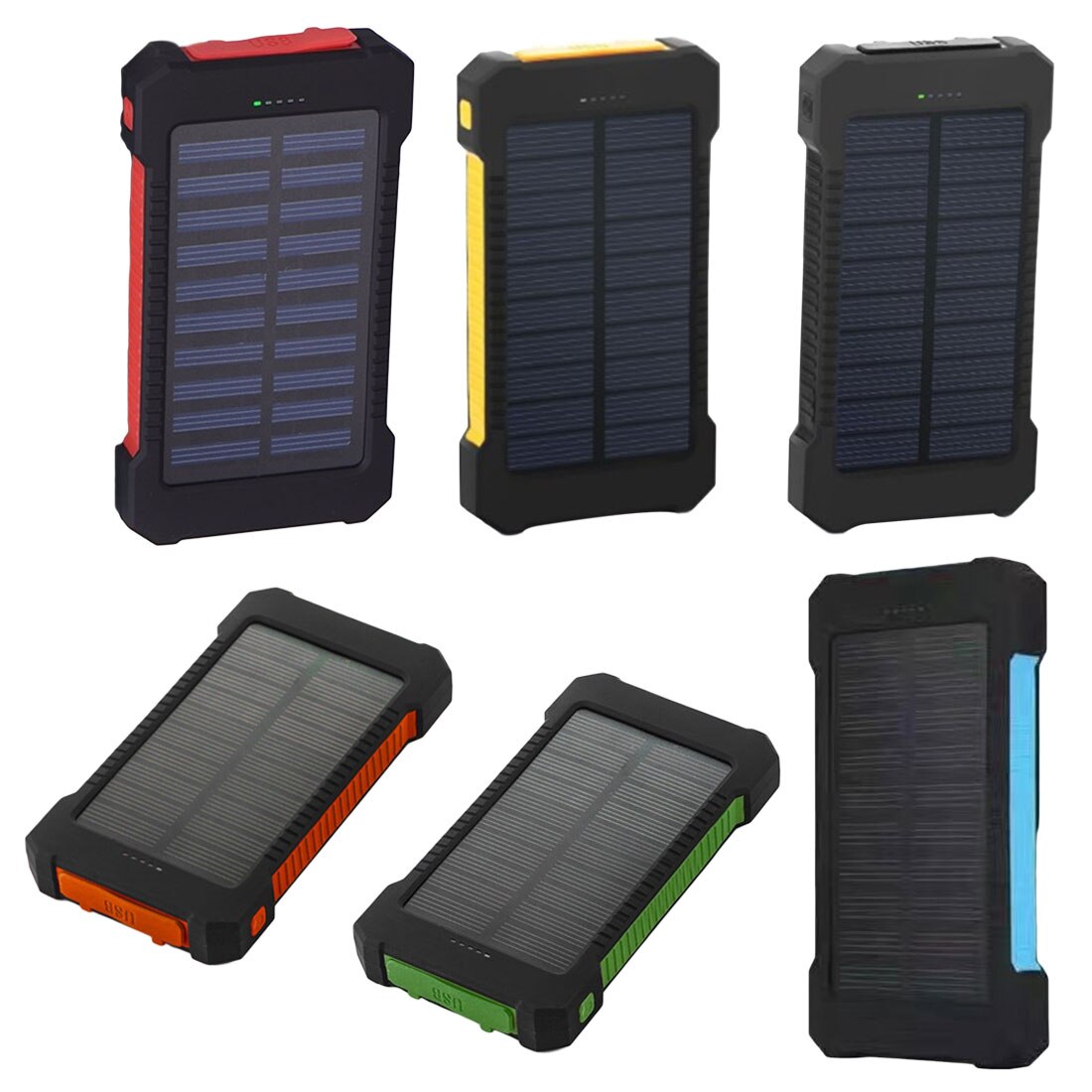 20000 Mah Hoge Capaciteit Waterdichte Solar Power Bank Dual Usb Externe Polymer Batterij Oplader Outdoor Licht Powerbank