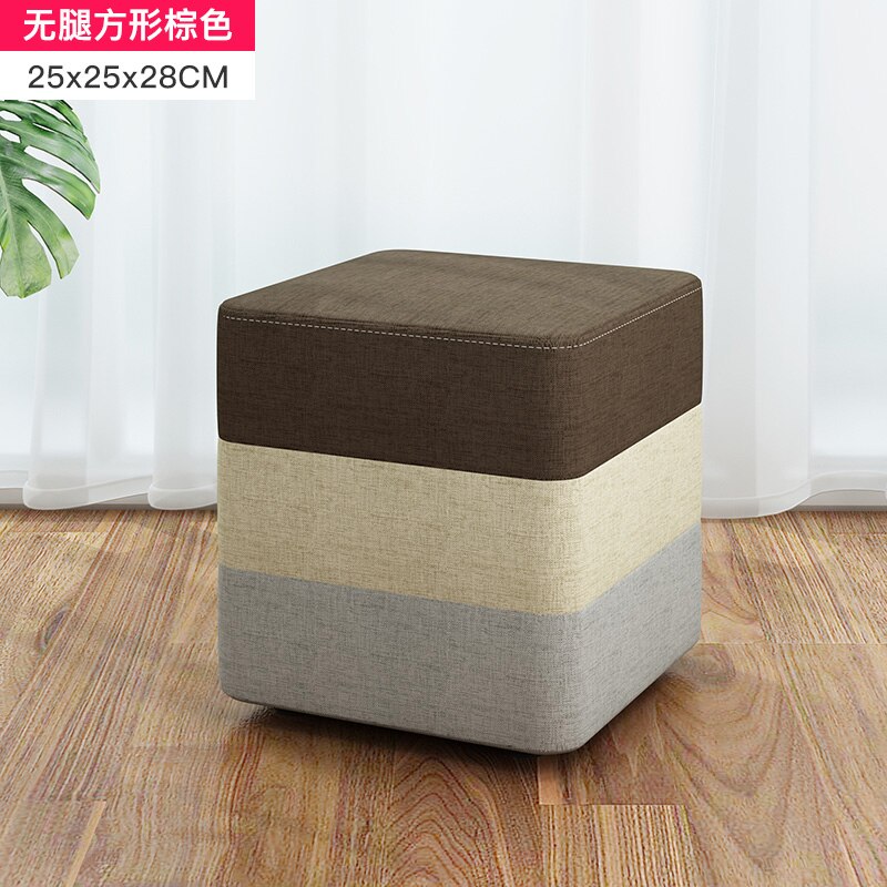 Tissus tabouret rond en bois maison adulte enfants canapé petite chaise basse poufs moderne changement chaussures banc: 7