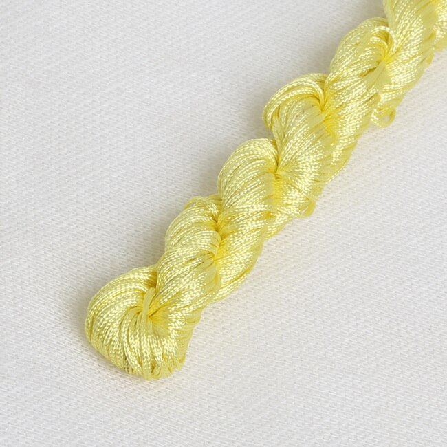 24meters Length & 1mm Diameter Chinese Knot Macrame String Wire Cord Thread for DIY Necklace Bracelet Braided String: Light Yellow