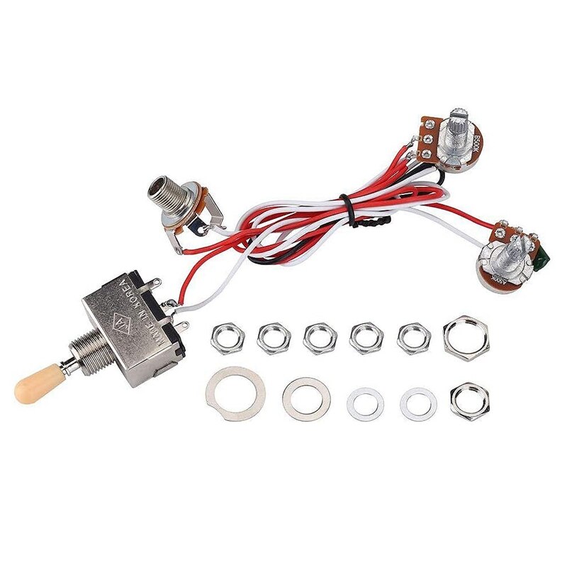 Guitar Wiring Harness Prewired 3 Way Toggle Switch for LP Electric Guitar with 2 Humbuckers for Les Paul Guitar: Default Title