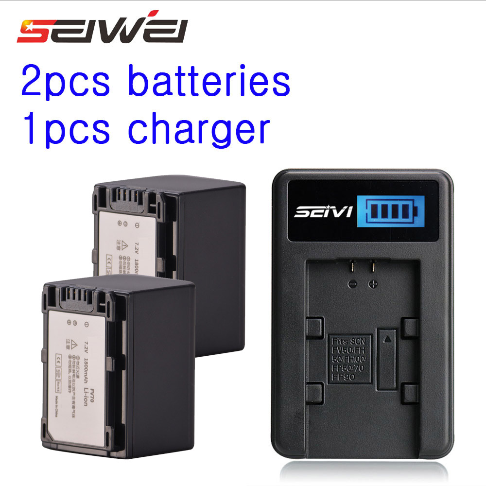 Camera Battery and USB Charger Set - 1800mAh NP-FV70 Battery for Sony HDR-CX Series: 3