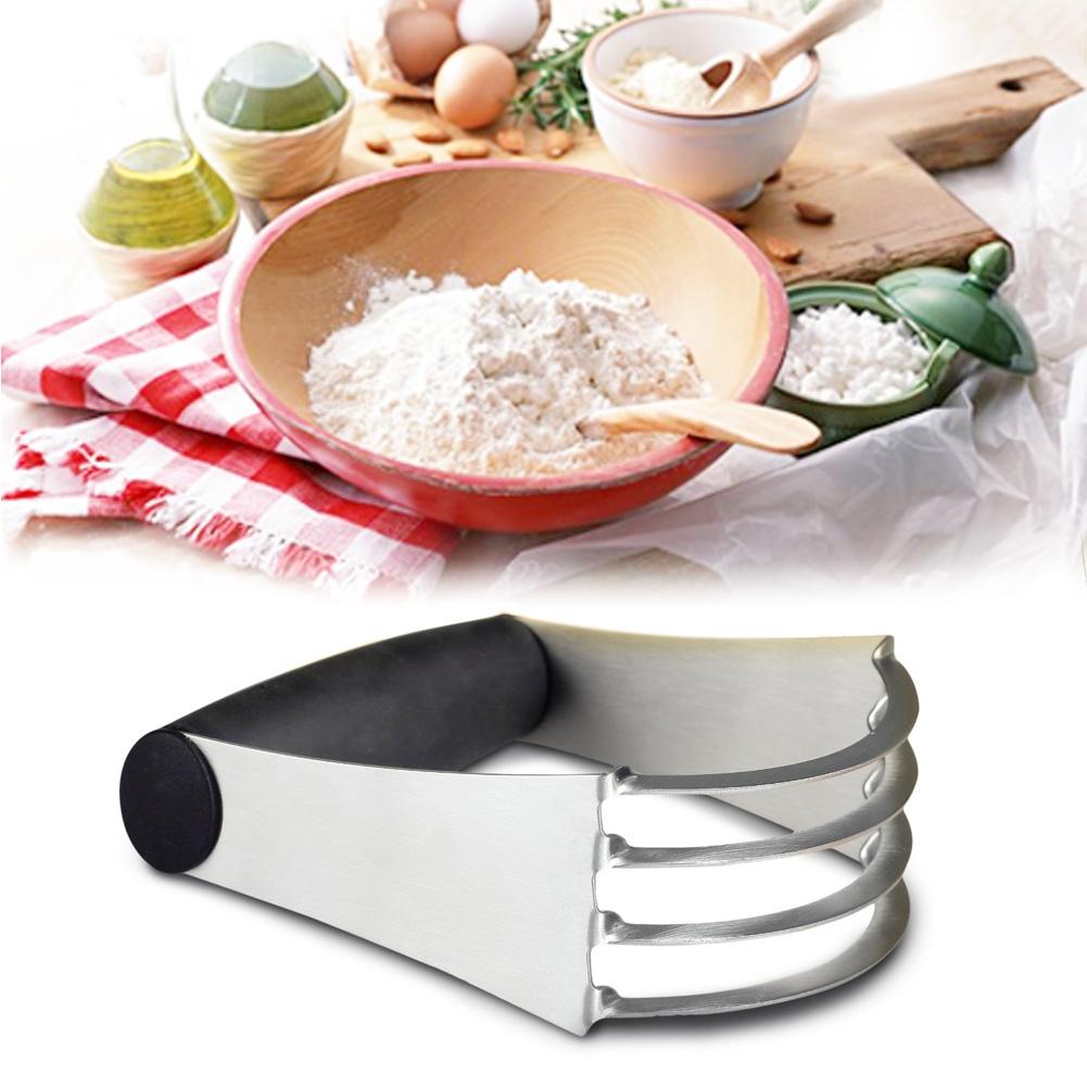 Adeeing Pastry Cutter Stainless Steel and Plastic Round Hand Dough Scraper, Kitchen Ergonomic Baking Dough Blender