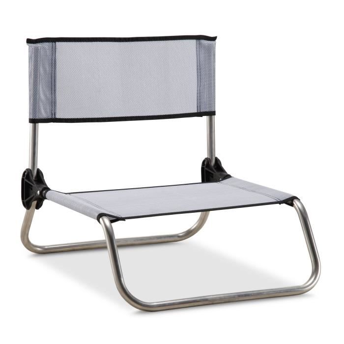 Silla de playa para camping EREDU 833 / Tx - Tejido de aluminio y PVC - Gris