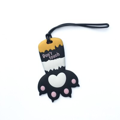 Animal Cartoon Silicagel Bagagelabel Bagage Boarding Tags Leuke Koffer ID Adres Holder Label Reizen Accessoires: Black