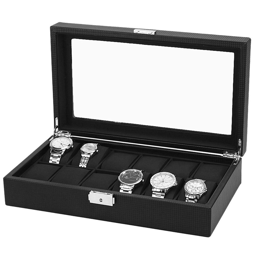 Leather/Wood Ring Necklace Jewelry Storage Organizer Container Casket Display Grids Watch Box Winder Classic Packaging