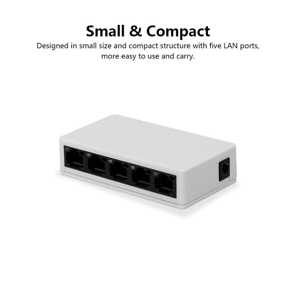 5-Port Switch Gigabit 10/100Mbps Ethernet Switch Distributor Network Switch Driver Free Plug And Play Home Office US EU Plug