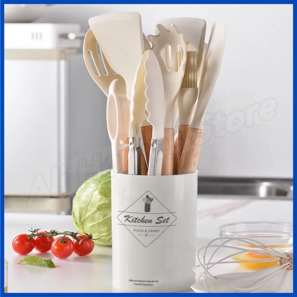 Kit de cuisine 12 pièces en Silicone de alimentaire, ustensiles de cuisine, tourneur, spatule, cuillère à mesurer, ustensiles de cuisine pratiques, outil Kitchenwa