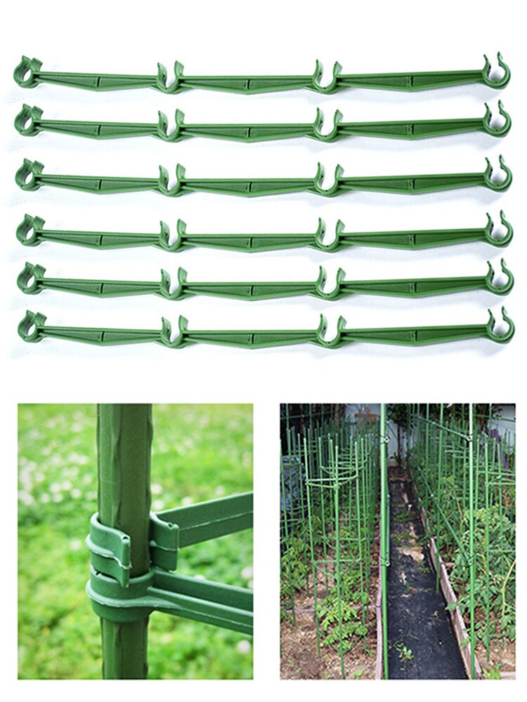 Connecteurs en treillis extensibles réutilisables pour jardin, 12 pièces, outils, Cages à tomates, bras, bielle réglable en plastique pour légumes