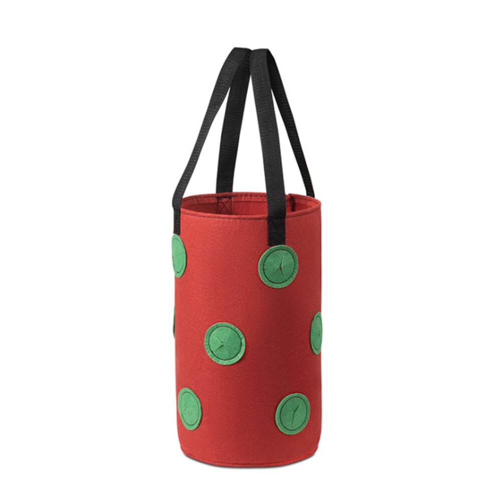 Bolsas de plantación de tela de fieltro, maceta de cultivo de fresa, bolsa de cultivo colgante de jardín Vertical con 12 bolsillos de visualización: Rojo