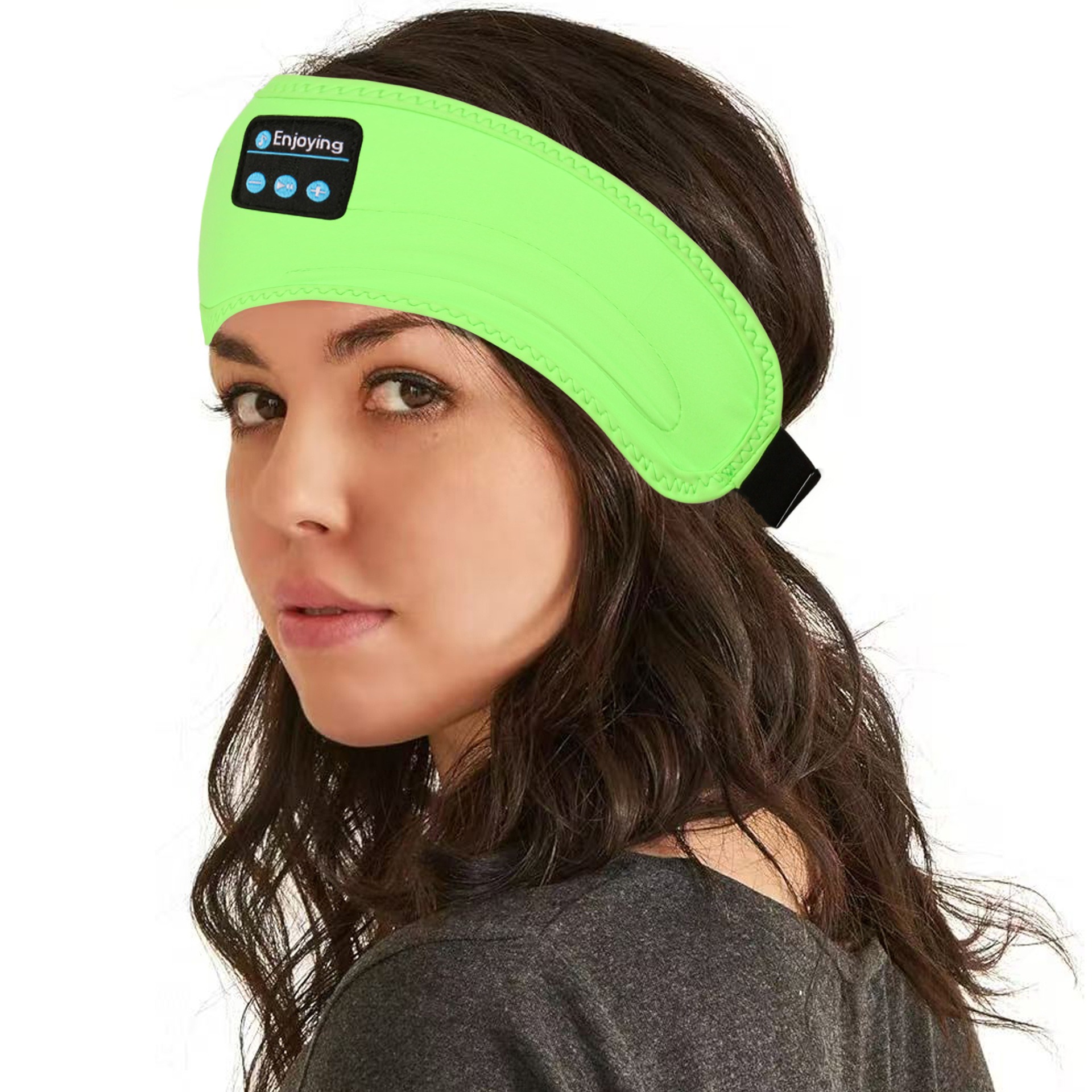 Fone Bluetooth-Kopfhörer, Sport-Schlaf-Stirnband, elastische kabellose Kopfhörer, Musik-Augenmaske, kabelloses Bluetooth-Headset-Stirnband: Weiß