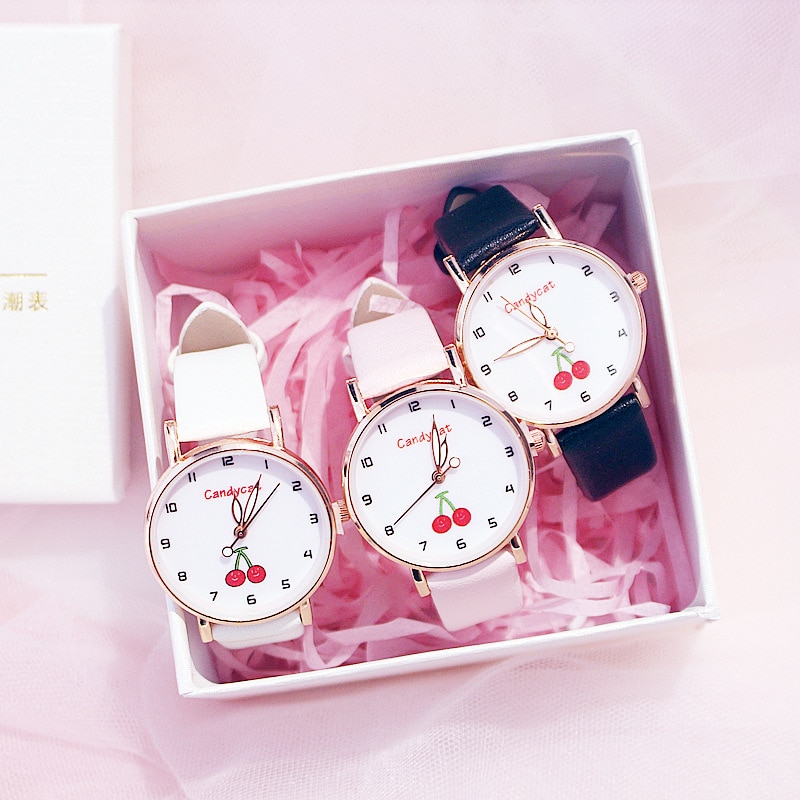 Cute Pretty Princess Style Children's Watches Kids Student Girls Quartz Leather Wristwatches Clocks Reloj часы детские