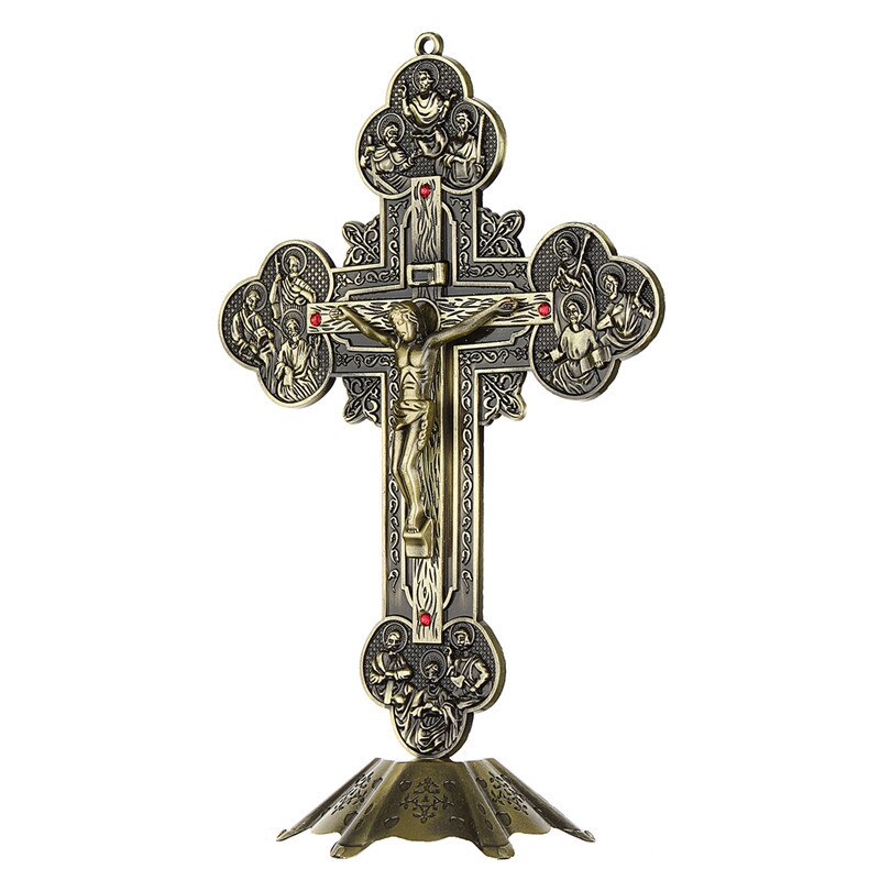 Kerk Relikwieën Beeldjes Kruisbeeld Jezus Christus Op De Stand Cross Muur Kruisbeeld Antieke Kapel Home Decor Accessoires