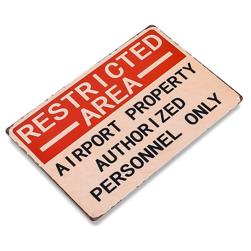 Warning Restricted Area personnel only Vintage Look Reproduction Metal Yard Sign