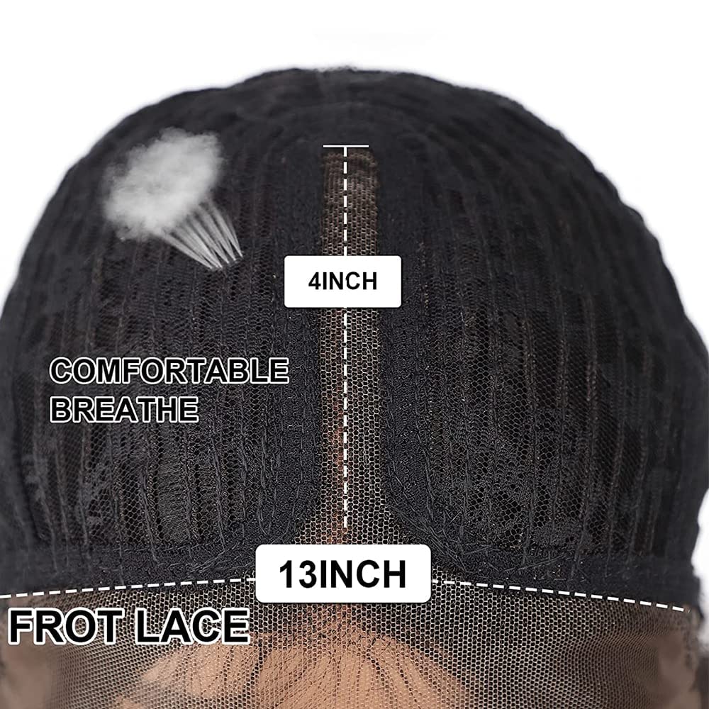 Highlights Bob Wigs Short Straight T Lace Front Wigs for Women Heat Resistant Middle Part Synthetic Hair Wig for Cosplay Daily