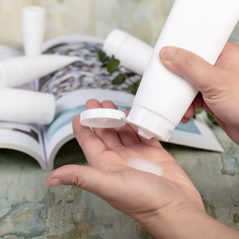 10 pièces 10ml/20ml/30ml/50ml/80ml/100ml blanc souple en plastique PE Tube vide cosmétique crème Lotion shampooing voyage Gel conteneurs