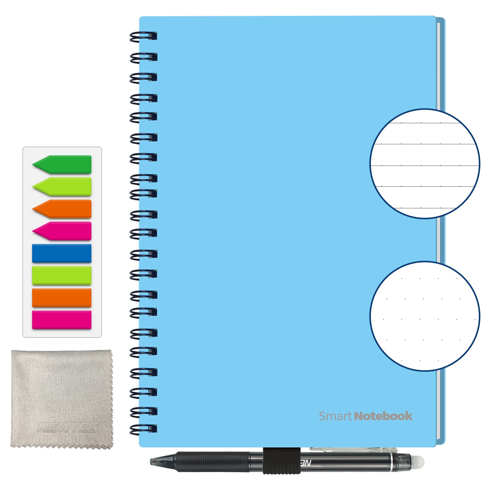 Newyes smart reusable erasable notebook Spiral A4 Notebook Paper Notepad Pocketbook Diary Journal Office School Drawing: Clear graph ruled
