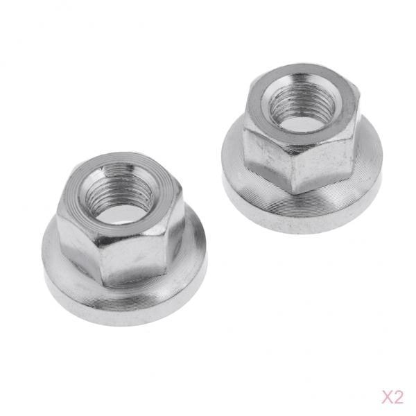 Pack 4 Stainless Steel Universal Bike Bicycle Rear Wheel Hub Axle Nut Large Flange - 9mm
