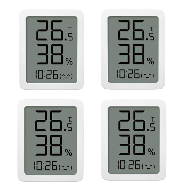 Xiaomi Miaomiaoce Screen Lcd Grote Digitale Display Thermometer Hygrometer Klok Timmer Horloge Temperatuur Vochtigheid Sensor: 4PCS