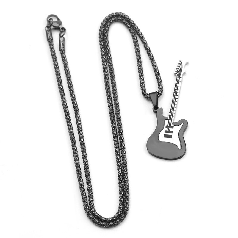 Rock Elektrische Gitaar Hanger Kettingen Rvs Hip Hop Sieraden Accessoire Voor Vrouwen Mannen: XL1849