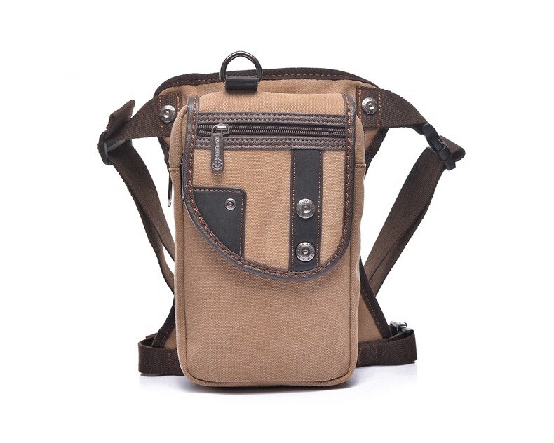 mode Waterdichte canvas taille tas Toevallige Reizen mannen Tas motorfiets beenzak Fanny Taille Pack 5 kleur: canvas khaki