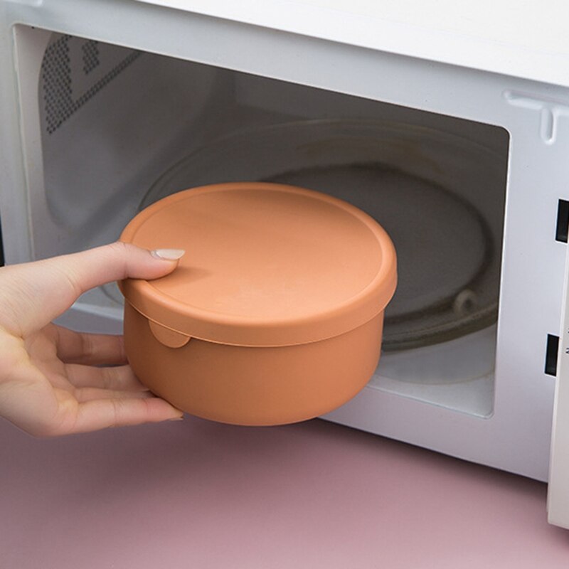 2PCS Sealed Lid Silicone Food Storage Container for Kitchen Lunch Box Meal Container