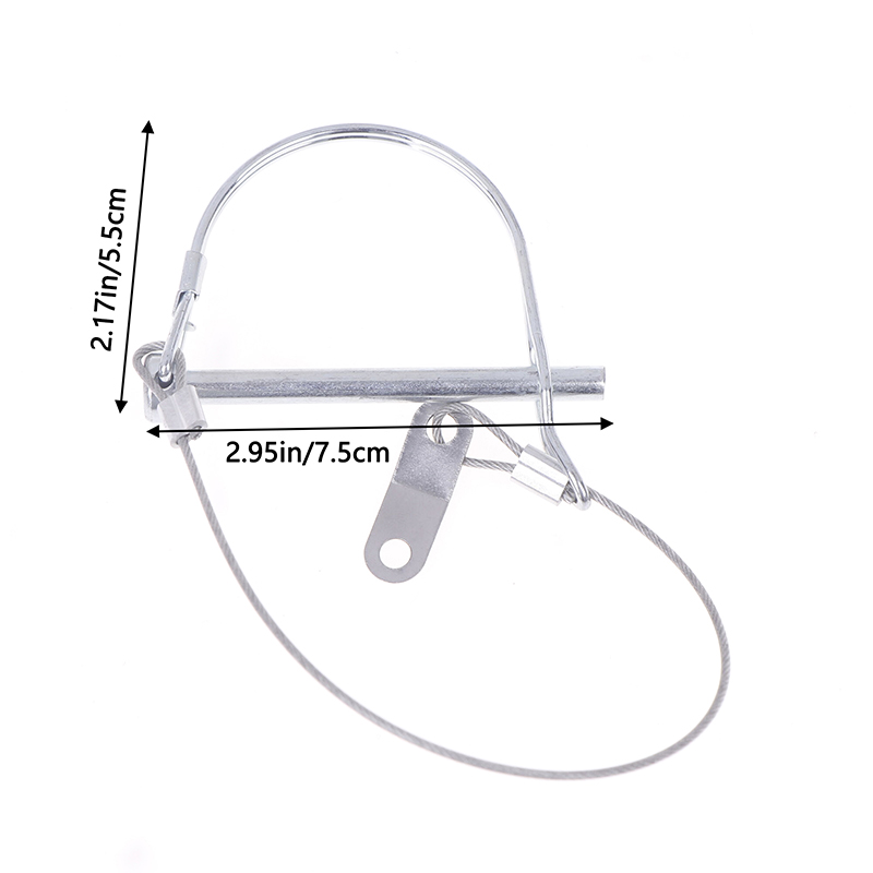 Låsestift i rustfritt stål med rundbue og anti-trykk taukoblingspinner til hagebruk på gårdsvogn: Blå