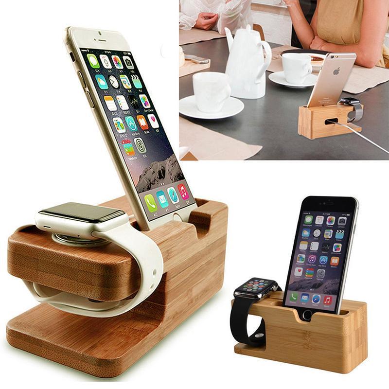 Charging Dock Stand Station Bamboe Base Charger Houder Voor Apple Horloge Iwatch Iphone