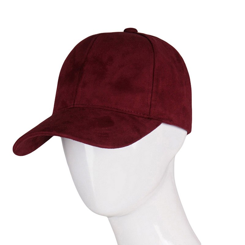 Brand Baseball Cap Women Cap Street Hip Hop Caps Suede Hats for Ladies Black Grey Baseball Cap: Claret