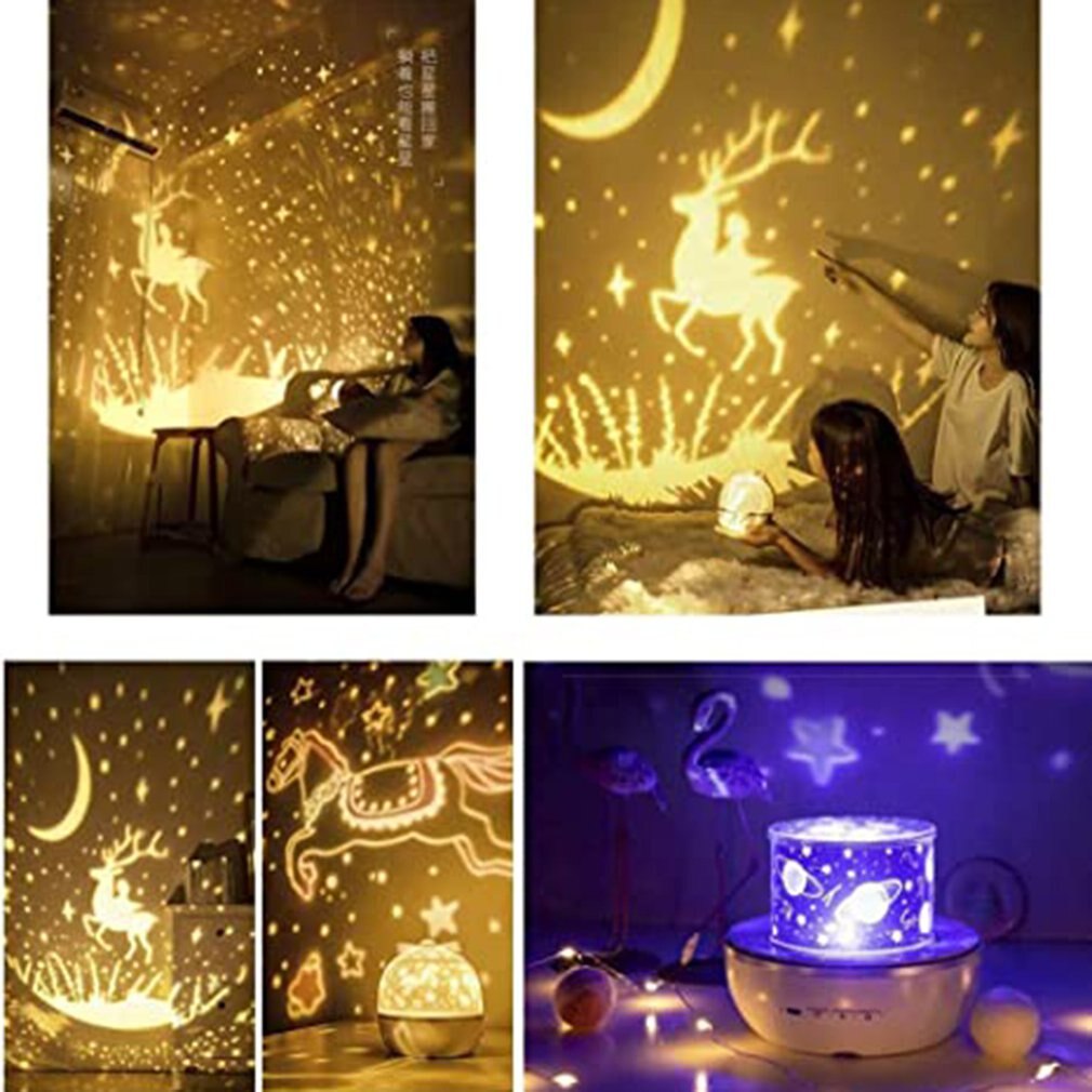 Star Light Projector Cosmic Bedroom Children'S Room Romantic Dream Rotating Led Night Light Table Lamp