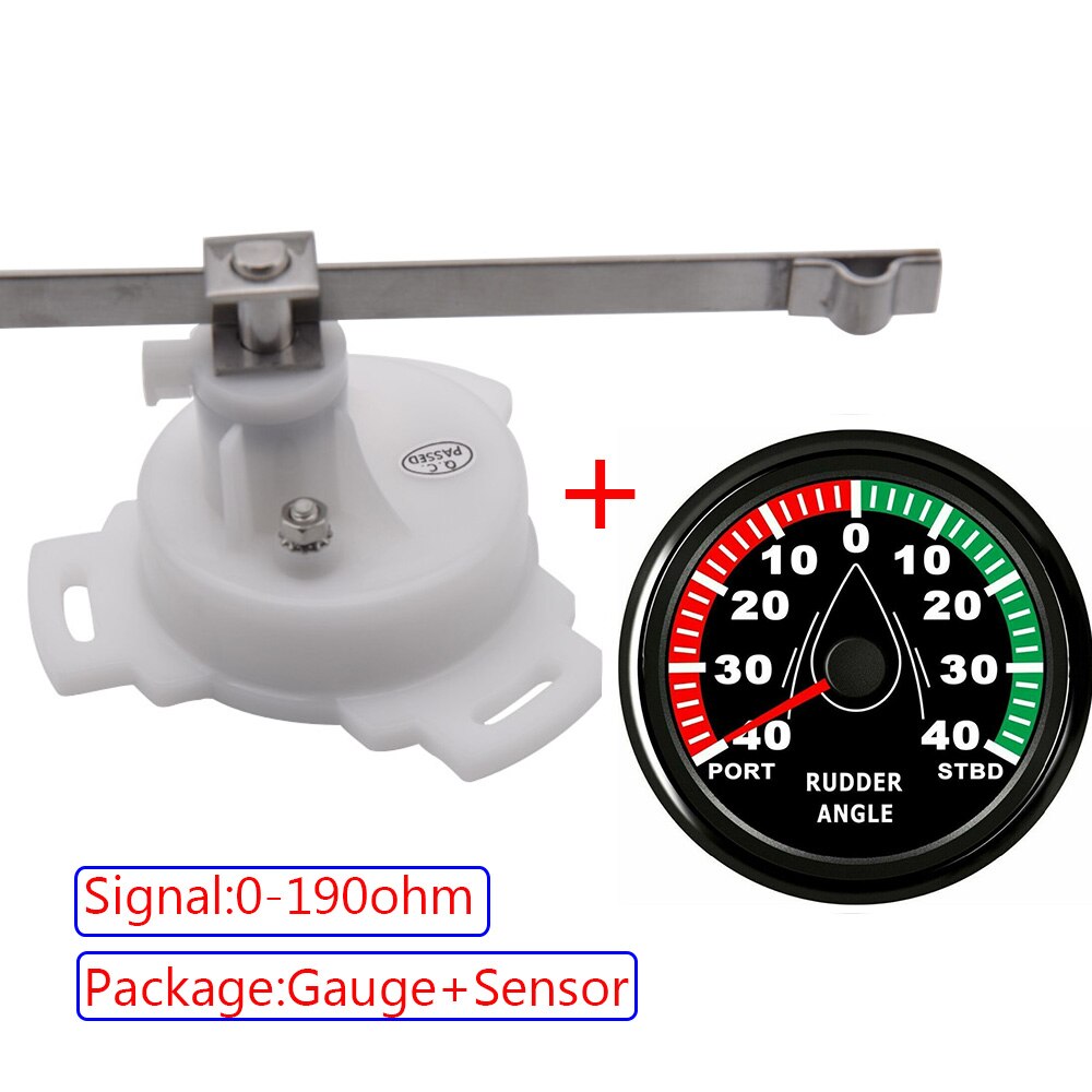 STBD-PORT Pack of 1 Rudder Angle Indicator with Sensor 85MM Gauge Sail Boat Rudder Angle Meter Red Backlight 0-190ohm Meter: BB Gauge and Sensor