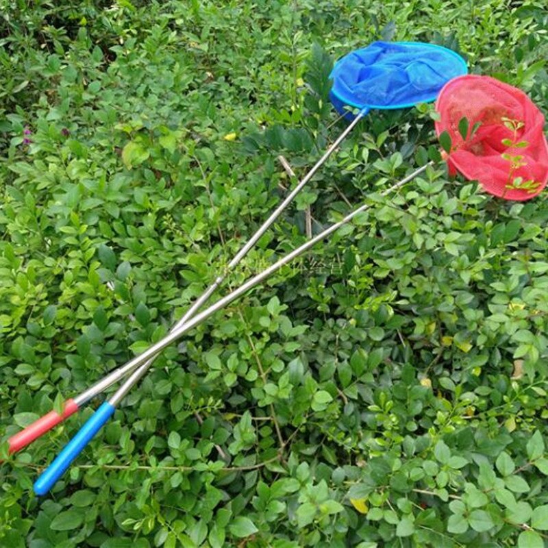 Telescopic thin rod 80cm Children's fish tanks fishing nets dip net outdoor catching Butterfly tuck net Outdoor tool insect net