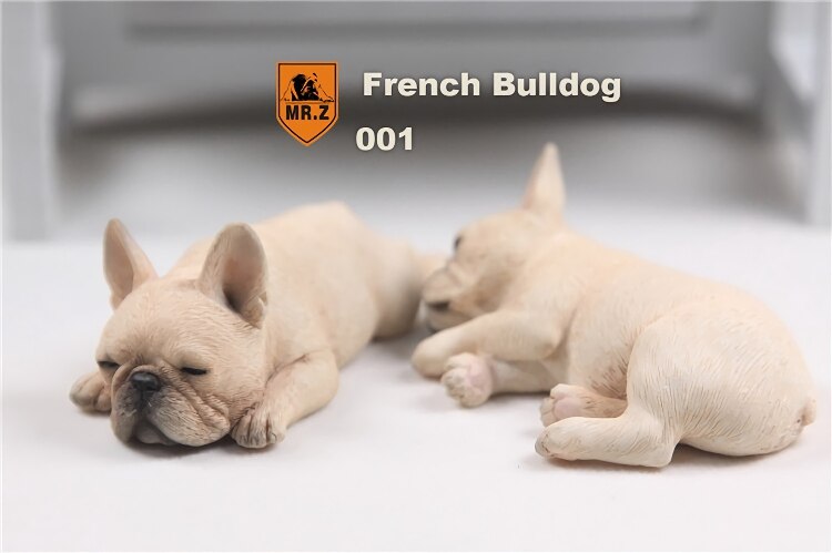 Mr.Z 2pcs/set French Bulldog Figure Pet Dog Model Animal Collector Education Figures Collector Decoration Ornaments Kid