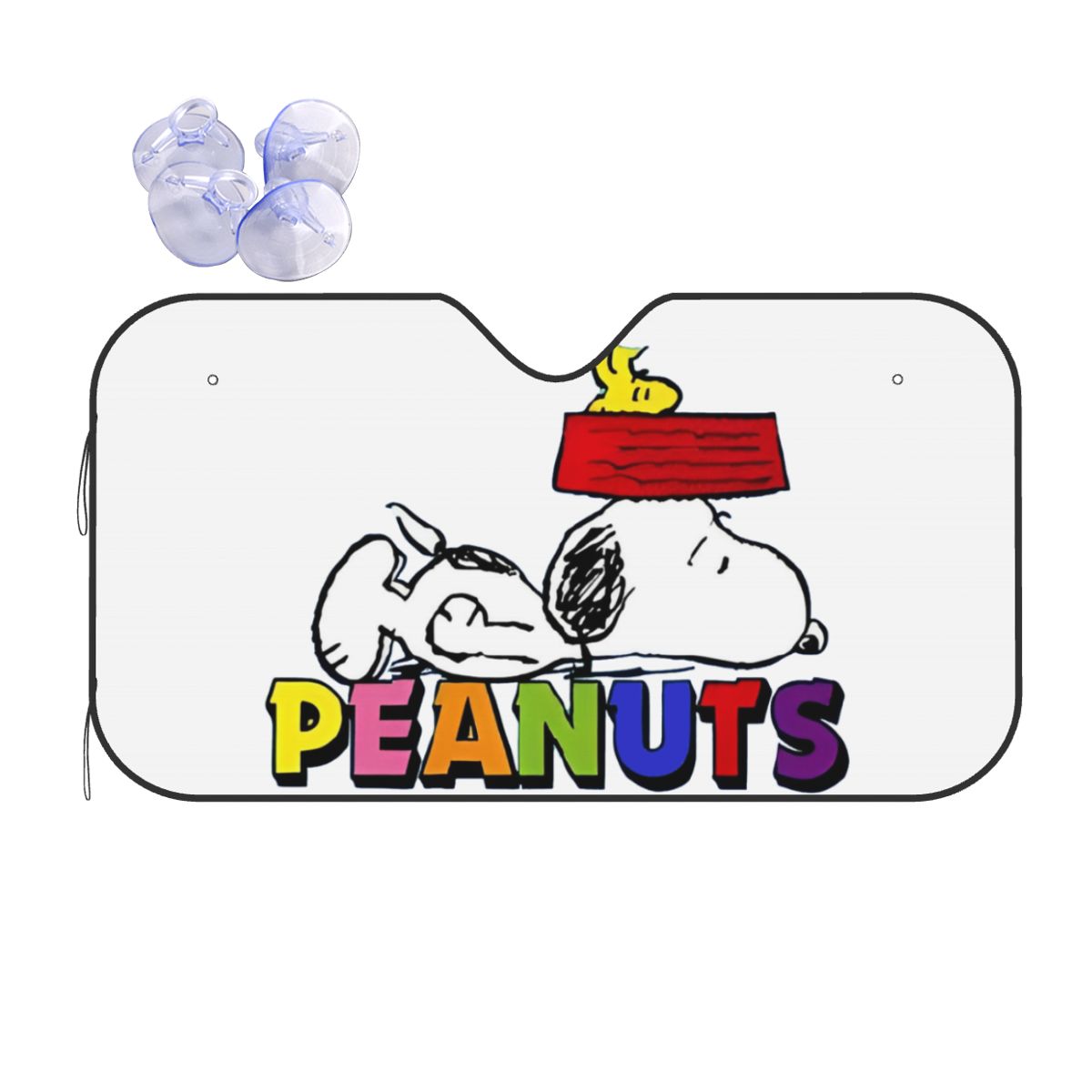 Snoopy & Woodstock Windshield Sunshade Personality Car Front Window Visor 70x130cm Sun Visor Accessories Covers: Orange