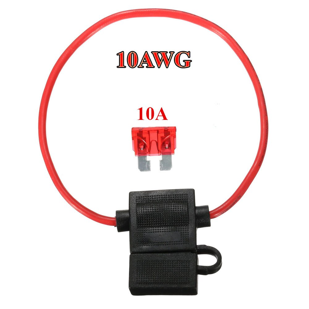 1 PCs 10 AWG fuse holder on wire, waterproof connector, fuse standard, car holder