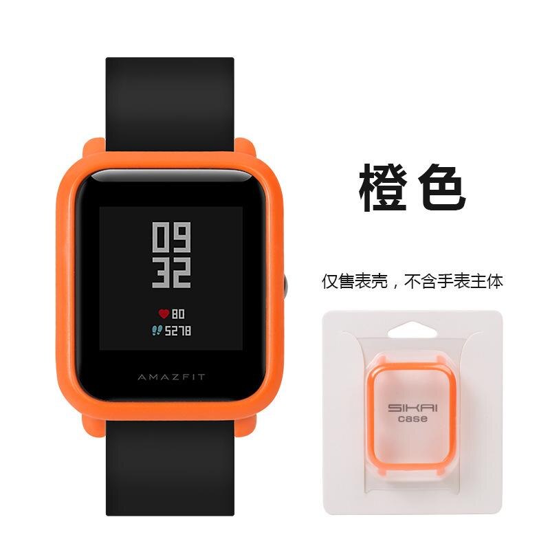 Slim Kleurrijke Mode Frame Case Bescherm Shell Smart Horloge Accessoires Screen Protector Voor Huami Amazfit Bip Jeugd Horloge Cover: 01 orange