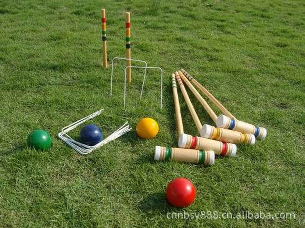 Outdoor Game Sport Gate Bal Croquet Croguet Import Eiken Hout Materiaal Goede 1 Set Voor 4 Spelers Alleen