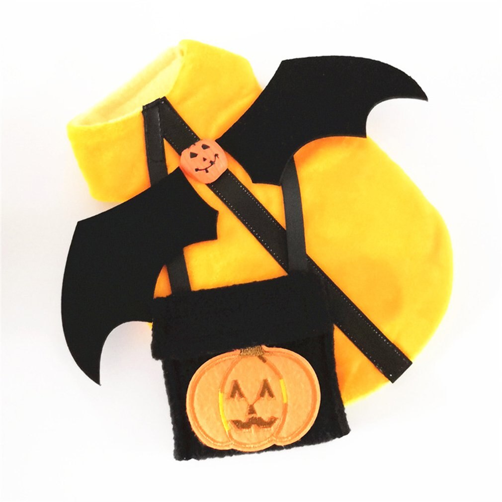 Halloween Pumpkin Demon Pet Clothes Dog Costume With Bag Pet Supplies Halloween Devil Clothes With Snack Backpack