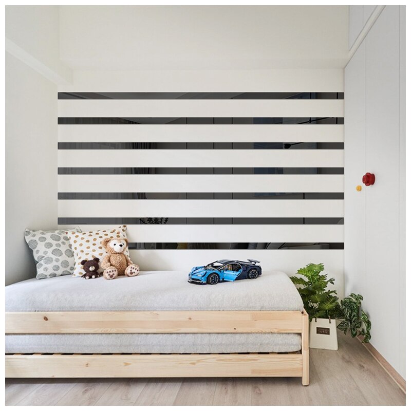 10pcs of set Ceiling Waist Line Decorative Acrylic Mirror Wall Stickers Background Simple Lines Sticer Living Room Wall Decor