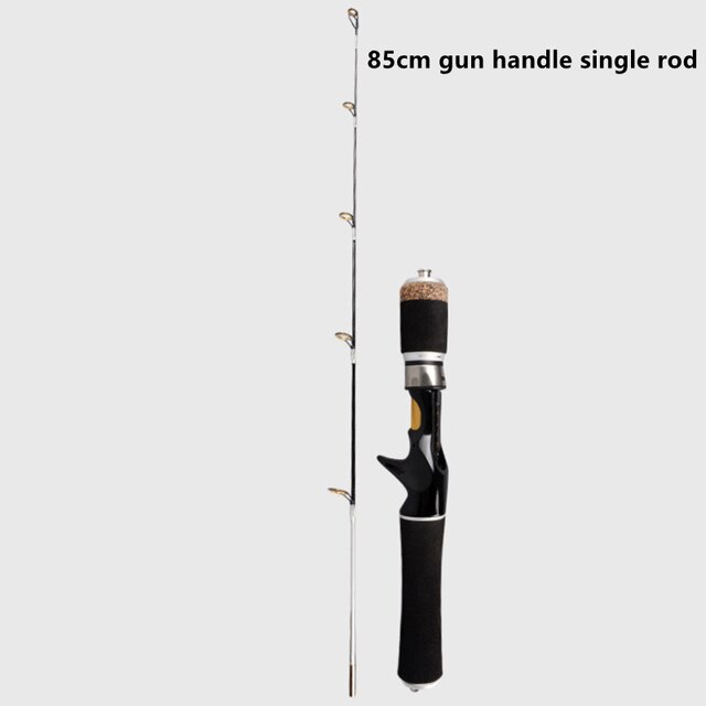Ice Fishing Rod Set 55cm/85cm Epoxy Material Ultra Short Raft Rod Rod Travel Fishing Tackle: Burgundy