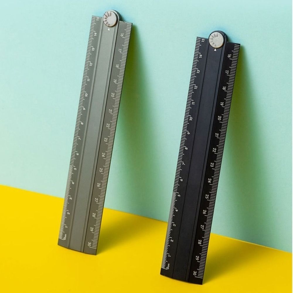 Regla plegable de estilo Simple, regla de papelería de Metal creativa de 15cm y 30cm, herramienta de medición de dibujo para estudiantes plegable de aleación de aluminio