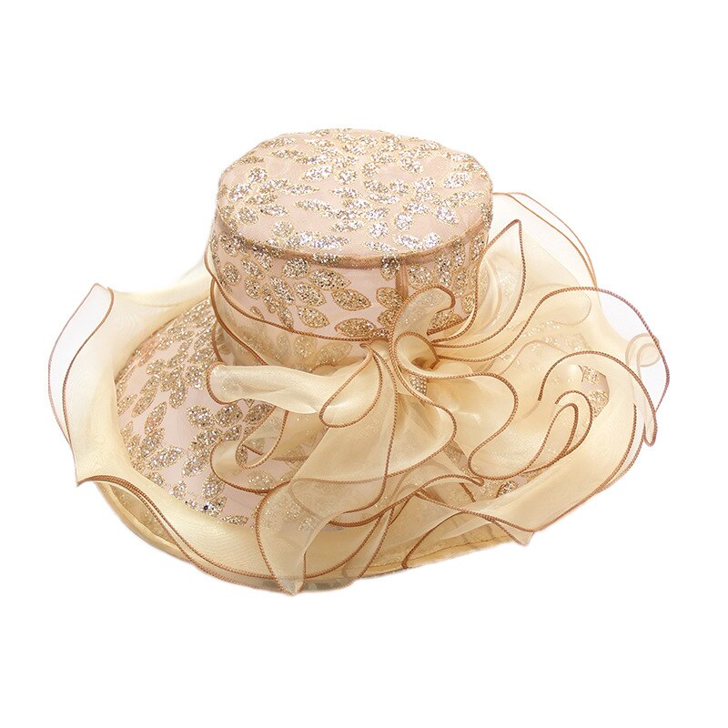 Chapeau de mariage paillettes chapeau mariage femme facinator chapeaux or noir pour les femmes chapeau de mariée accessoires de mariage: Or