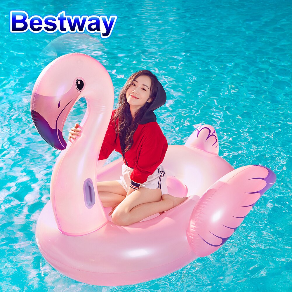 Riesige Aufblasbare Flamingos Pool Float Mit Glitzer Im Inneren, Spaß