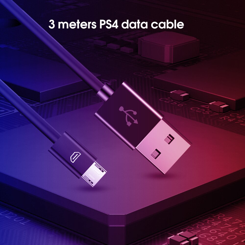 Kebidu 3M Extra Long USB Charger Playing Cable Micro USB Charger Cable for Sony Playstation PS4 Xbox one controller