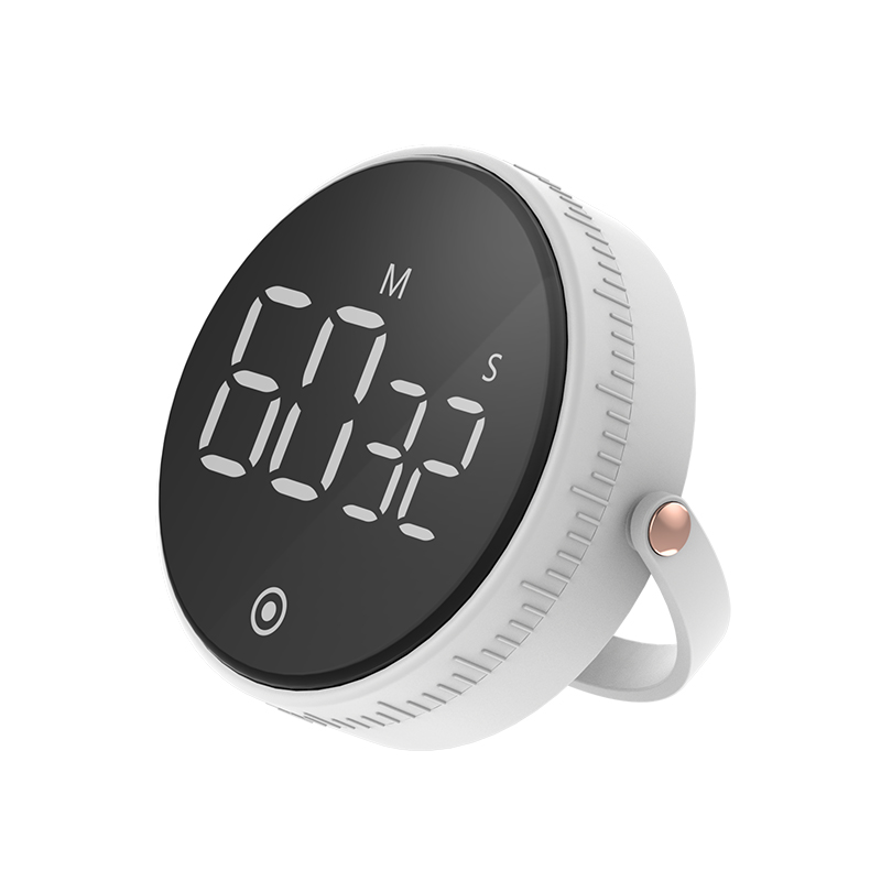 Küchentimer, LED, digitaler magnetischer Timer, manueller Countdown-Timer, Wecker für Kochen, Studium, Fitness, Stoppuhr, Time Master: WHITE
