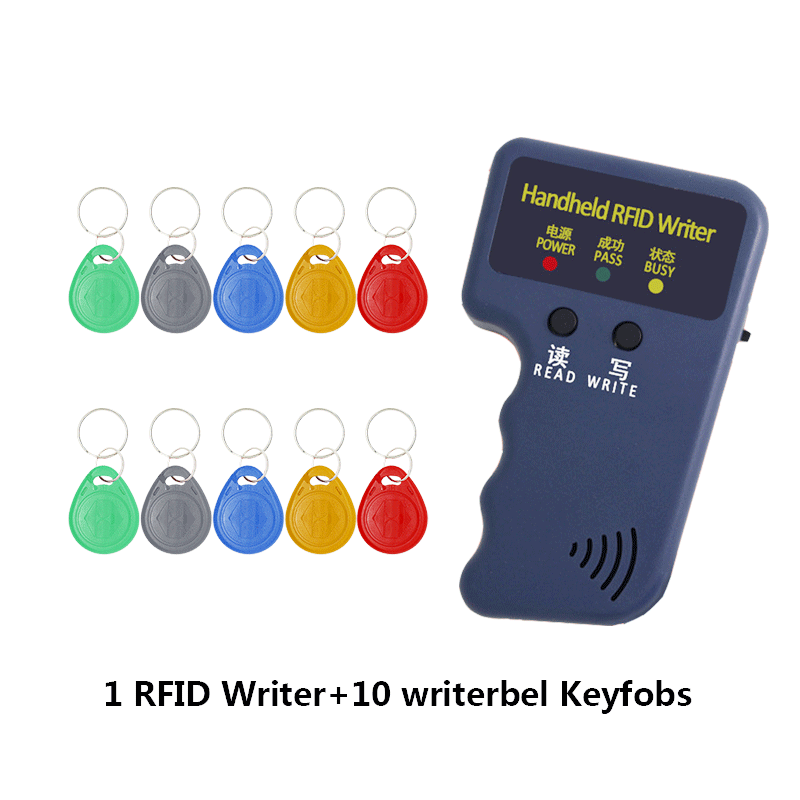 Portátil 125KHz EM4305 T5577 tarjeta de control de acceso copiadora escritor escribible ID llaveros tarjeta RFID lector programador duplicador: ID-108265K