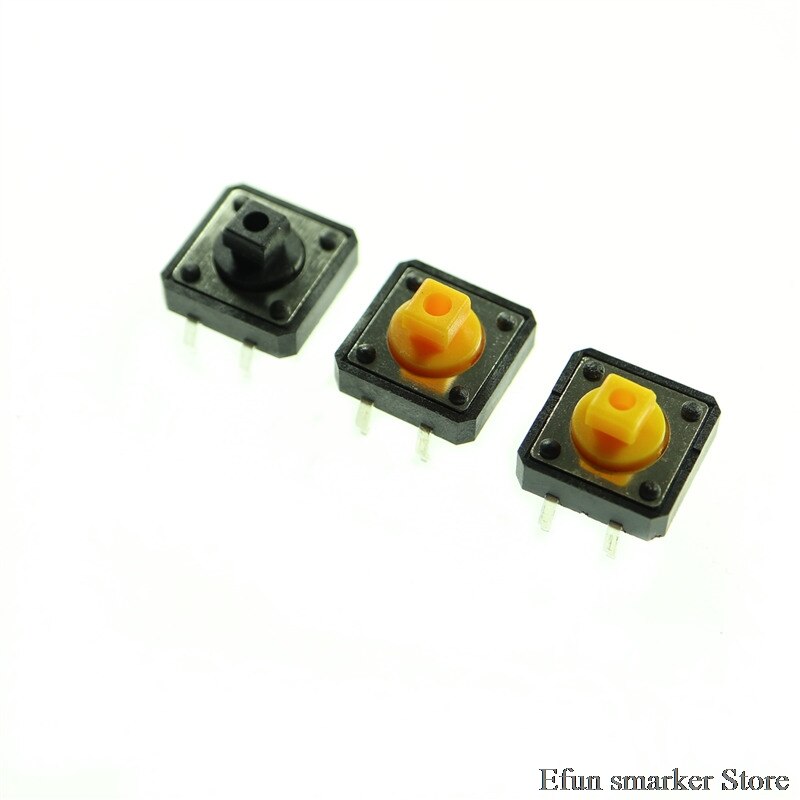 12 x 12 x 7.3 mm taktile afbrydere gul firkantet trykknap taktafbryder 12*12*7.3 mm mikroafbryder