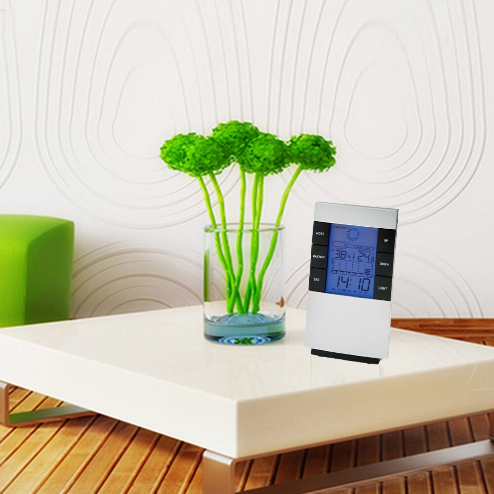 Weather Forecast Alarm Clock Perpetual Calendar Electronic Weather Station Digital Date and Time Readings LCD Light Display