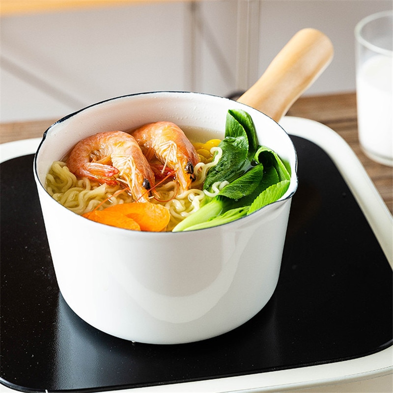 Pot de cuisine, chauffe-eau en porcelaine à poignée unique, chauffage lait nourriture pour bébé casserole de cuisine Sauce Pot de cuisine pour cuisinière à Induction et cuisinière à gaz