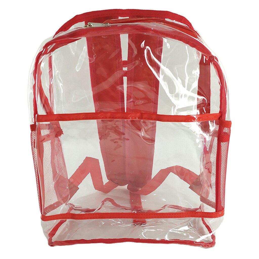 Aelglacial sac à dos Transparent PVC épaule étanche femmes adultes étudiants voir à travers Bookbag sac à dos ordinateur portable 606: RD