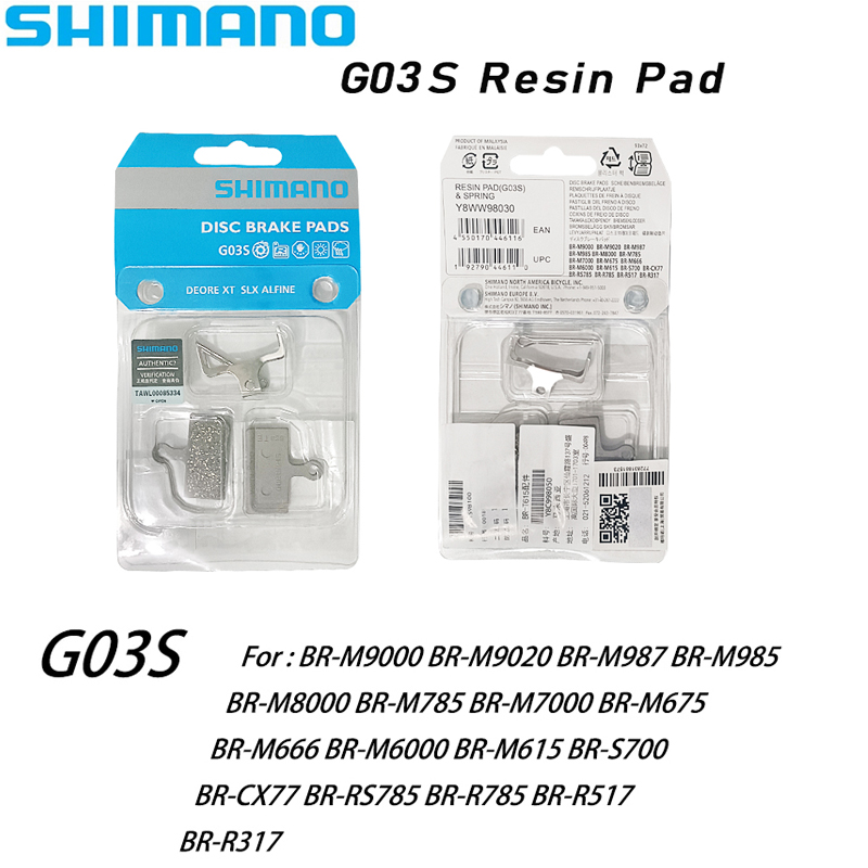 G03S MTB Resin Disc Brake Pads DEORE XT SLX DEORE G03S Resin Brake Pad Mountain SHIMANO M7000 M8000 M9000 M6000 M615 S700 CX77